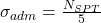 \sigma_{adm} = \frac{N_{SPT}}{5} 