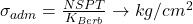  \sigma _{adm} = \frac{NSPT}{K_{Berb}}\to kg/cm^{2} 