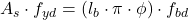 Rendered by QuickLaTeX.com  A_{s} \cdot f_{yd} = \left ( l_{b} \cdot \pi \cdot \phi \right ) \cdot f_{bd}